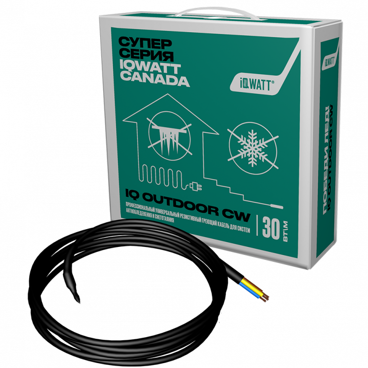 Греющий кабель для систем антиобледенения и снеготаяния IQ OUTDOOR CW 70м