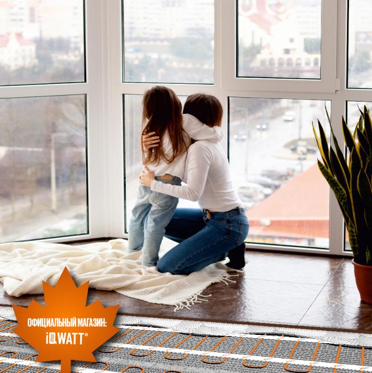 Тонкий самоклеящийся греющий мат IQ FLOOR MAT PRO 200 Вт/м.кв - 7,0 м²